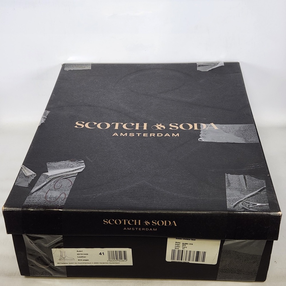 Scotch & Soda Aubri Chelsea Boots Women Size 41 Cream Leather Lug Sole Platform - Picture 7 of 8